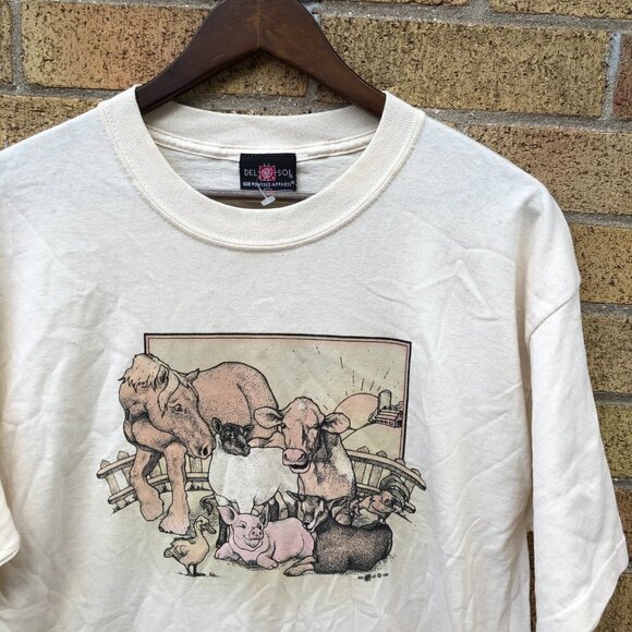 Vintage Other - Vintage 1999 Del Sol 'Farm Animals' T Shirt Large